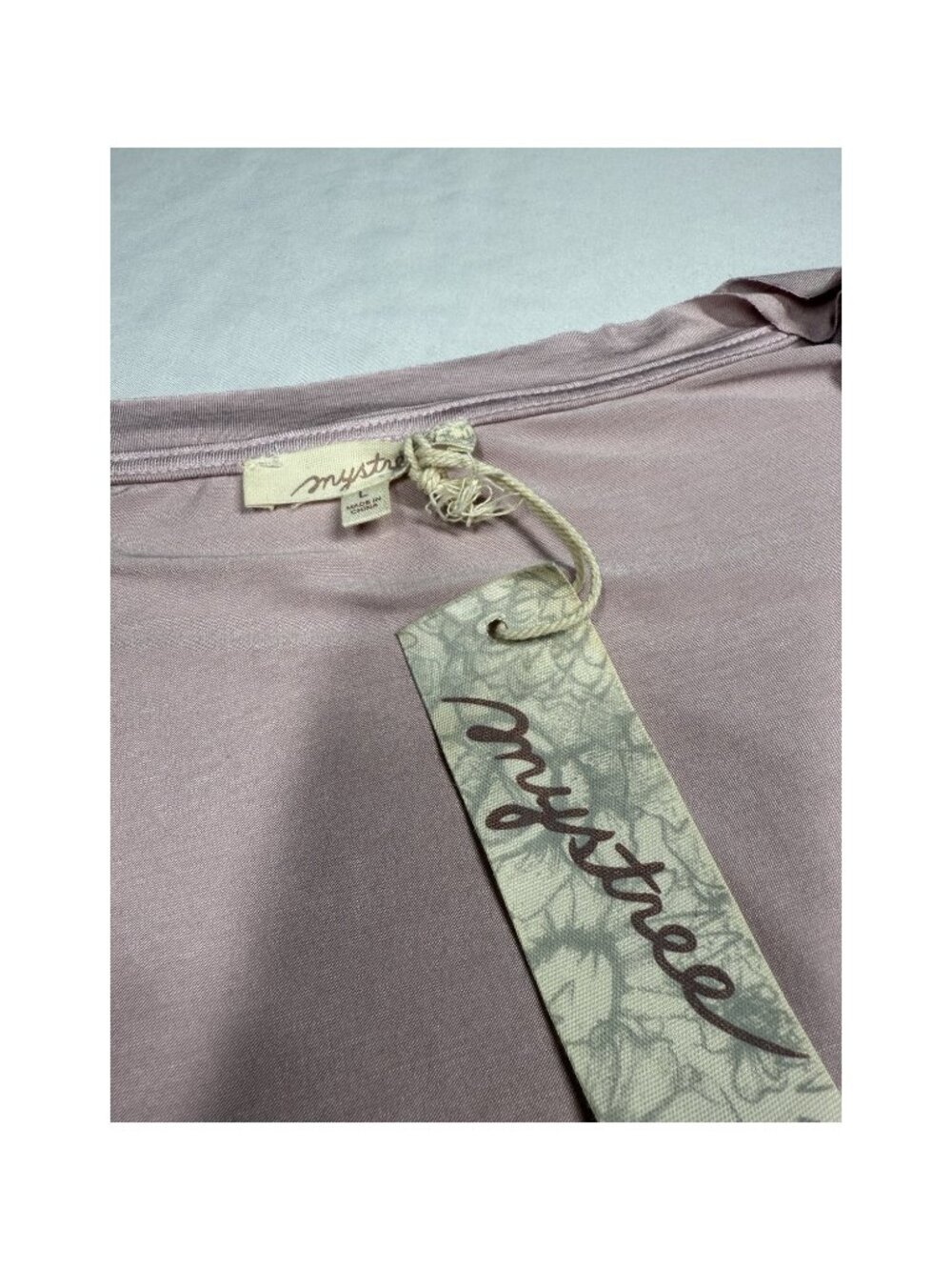 Mystree Dusty Mauve/Rose V Neck Pocket Tee Short Sleeve Relaxed Top L NWT - Picture 4 of 8